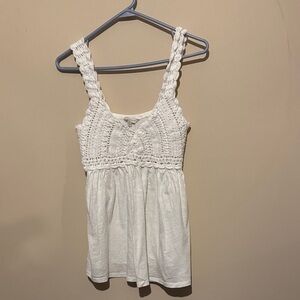 Lucky Brand White Crochet Tank Top